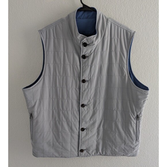 Peter Millar Spring Soft Reversible Vest Men's Size 2XL Ocean Blue & Grey - Picture 2 of 9